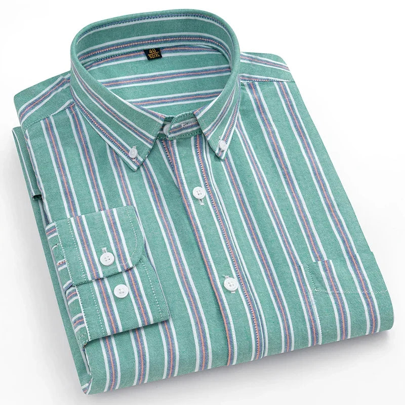 Camisa Oxford a Cuadros | Talla Grande y Pequeña | 100% Algodón | Manga Larga Hombre