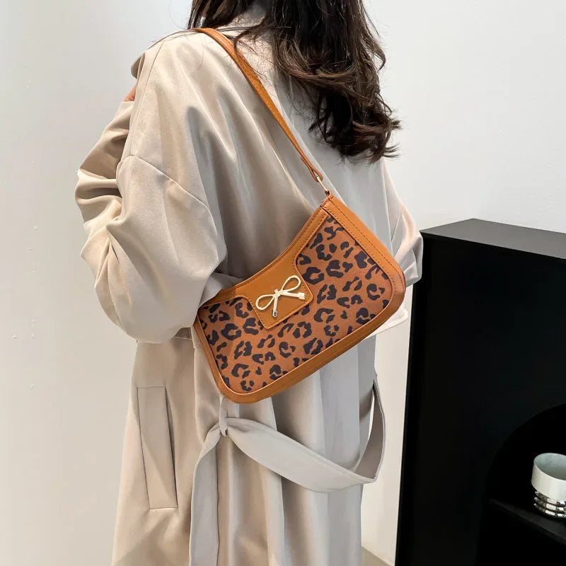 Bolso De Hombro Mujer Estampado Cocodrilo Lazo Vintage Pequeño