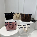 Bolso Hombro de Gran Capacidad de Pana Vintage Estilo Moda Versátil