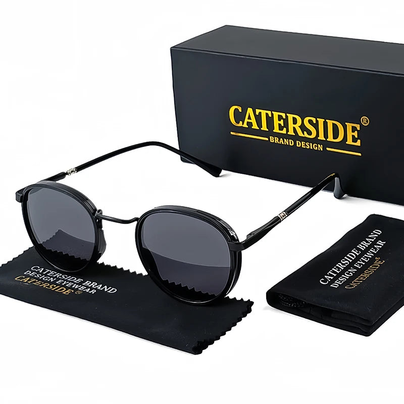 Gafas de Sol Caterside Redondas | Polarizadas Vintage | Montura Metal Steampunk TR