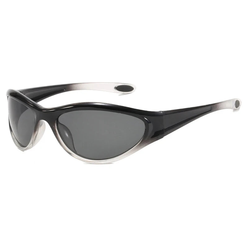 Gafas Sol Y2K Ovaladas Pequeñas Futuristas | Sentido Tecnología Gradiente UV400