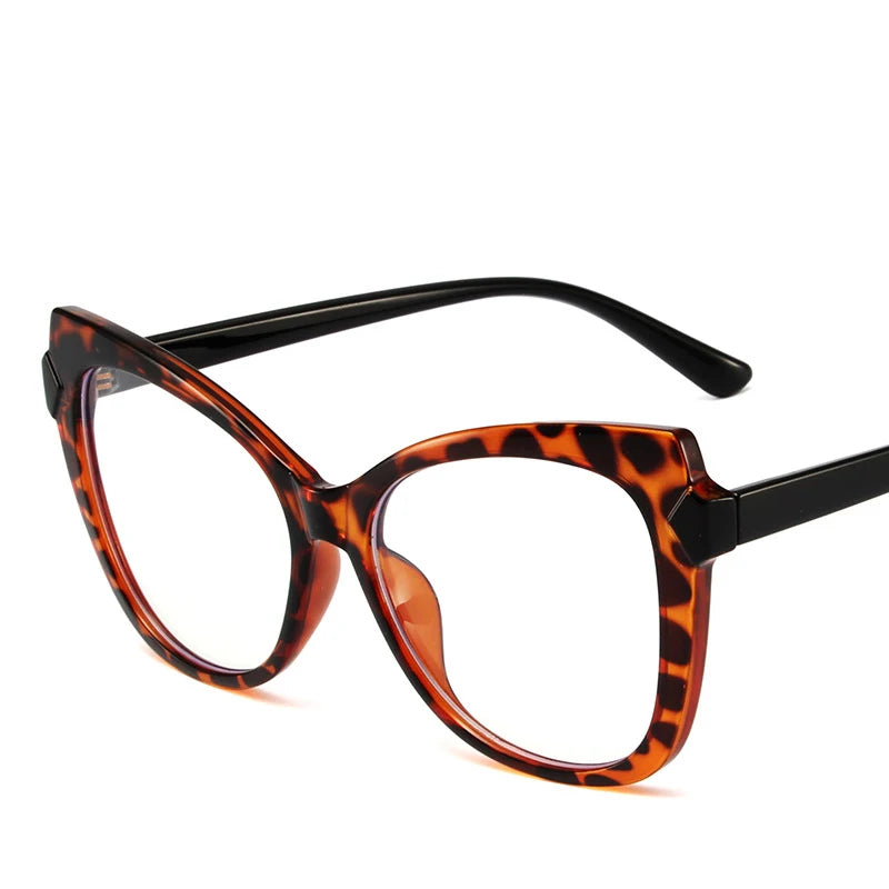 Montura Gafas Ojo Gato Lujo Personalidad | Protección Luz Azul Óptica Titanio Plástico