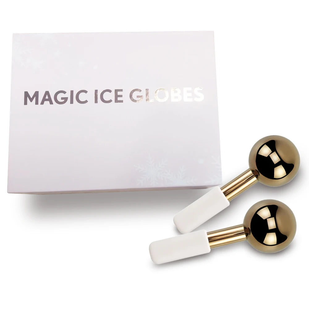 Rodillo de Metal mágico de acero inoxidable para terapia de frío, rodillo de belleza Facial de enfriamiento de oro rosa para la piel, gran oferta