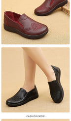 Mocasines Retro Marrones con Cuña | Cuero | Bailarinas Oxford | Talla Grande