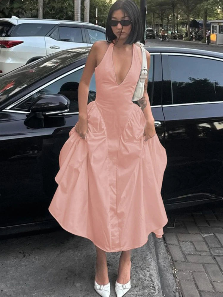 Vestido de fiesta con escote en V y espalda descubierta | Vestidos largos sexys