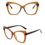 Montura Gafas Ojo Gato Lujo Personalidad | Protección Luz Azul Óptica Titanio Plástico