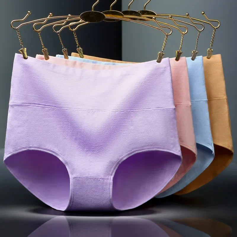 4 Paquete Bragas Cintura Alta | Algodón Moldeador Talla Grande | Tico Trendy