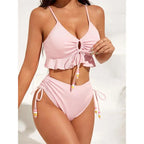 Bikini con Cordón y Volantes - Traje de Baño Sexy para el Verano Tico