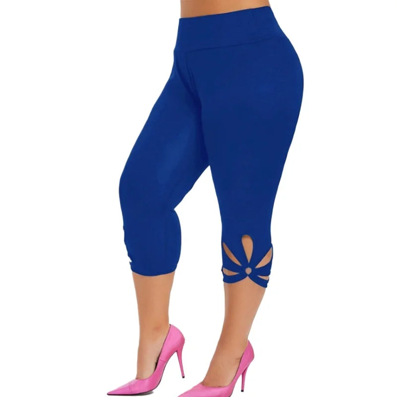 Leggings Elásticos de Talla Grande | Pantalones Capri sin Costuras | Cintura Elástica para Verano | Tico Trendy