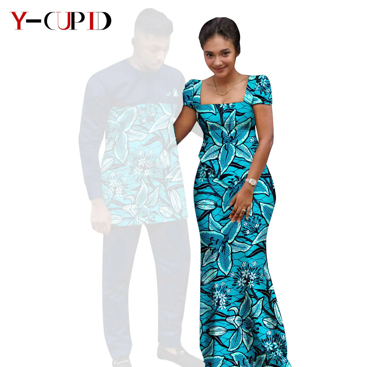Conjunto Falda y Top Africano Bazin Riche Pareja | Top y Pantalón | Tallas XS-6XL | Tico Trendy