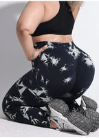 Pantalones de Yoga Talla Grande para Mujer | Mallas Deportivas 4XL | Cintura Alta Elástica y Teñido Anudado | Secado Rápido | Tico Trendy