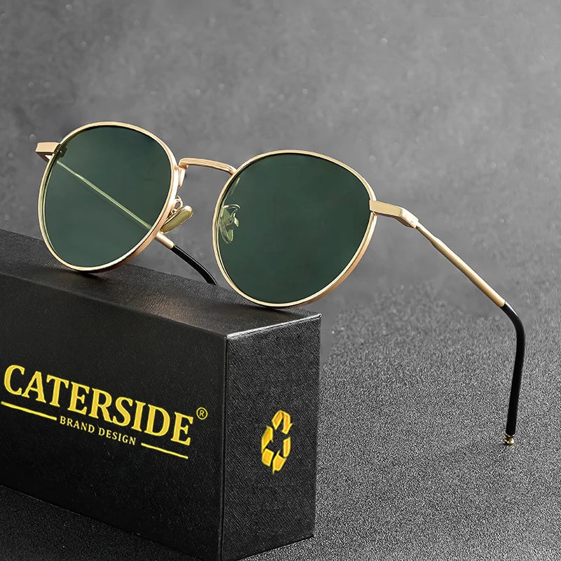 Gafas de Sol CATERSIDE Polarizadas | Redondas Retro | Montura Metal Punk