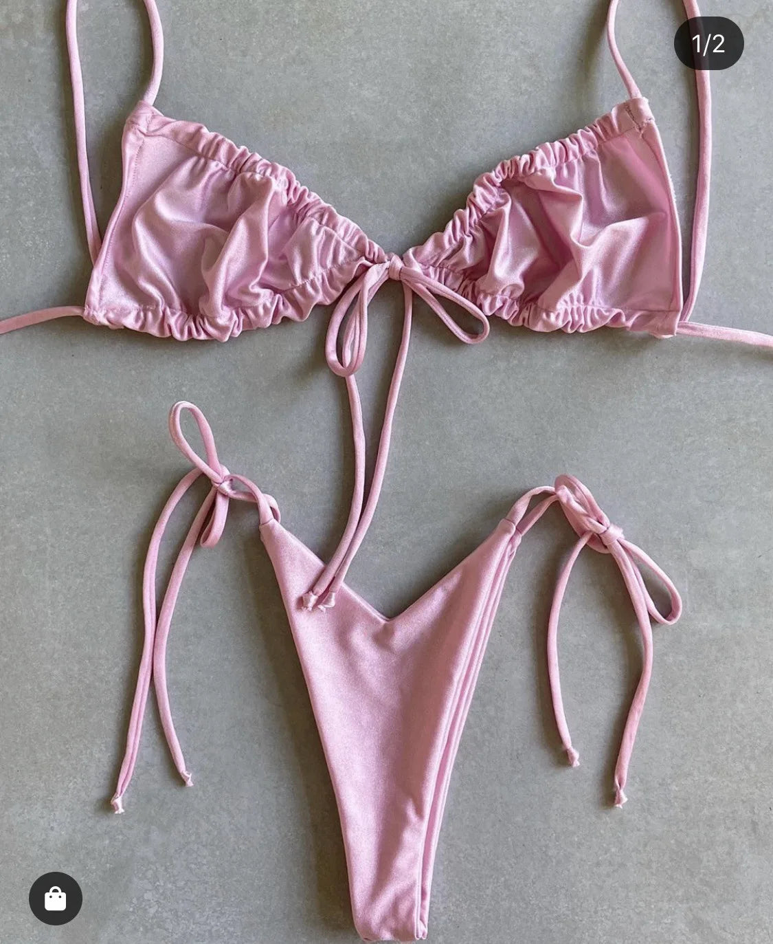 Bikini Sexy de Cintura Alta y Color Sólido - Traje de Baño de Verano 2025
