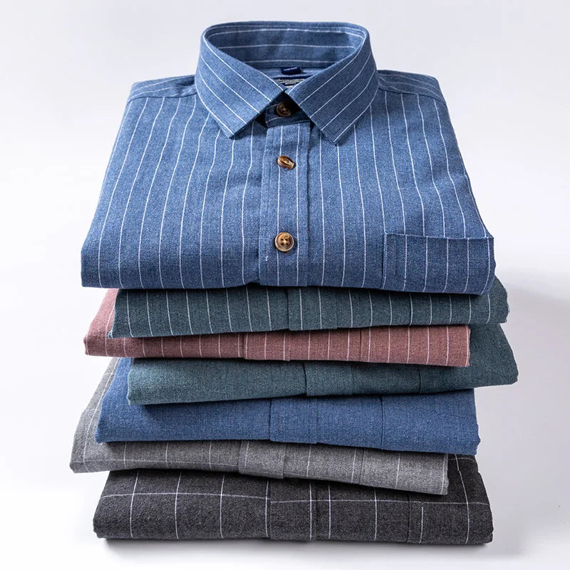 Camisa Algodón | Manga Larga | Ajuste Formal | Rayas/Cuadros | Oficina | Ticotrendy