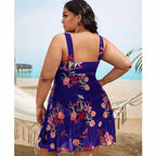 Traje de Baño de Una Pieza con Estampado Floral de Verano