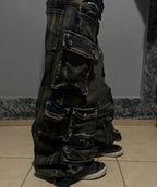 Jeans Y2K Lavado Multibolsillo | Holgado Pierna Ancha | Hip-hop Punk Vintage | Ticotrendy