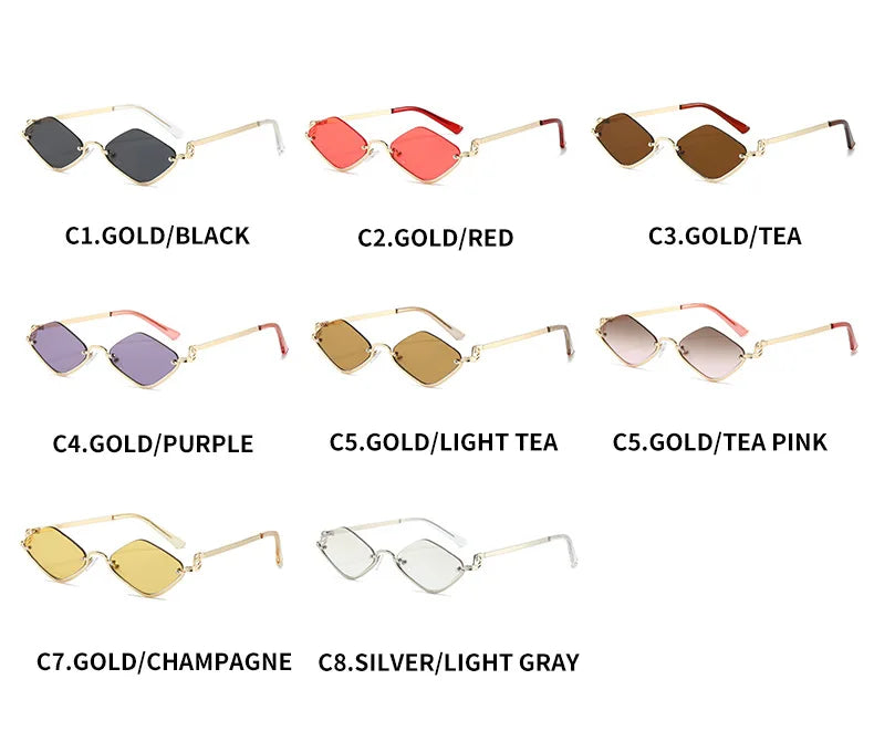 Gafas de Sol Poligonales Ojo de Gato Sexy Casual Tendencia Tico