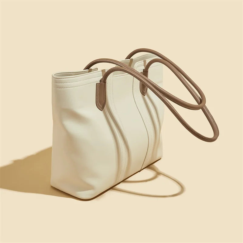 Marca LAORENTOU, bolso de hombro para mujer de piel sintética, bolso de viaje de gran capacidad con superficie suave para Otoño e Invierno 2025