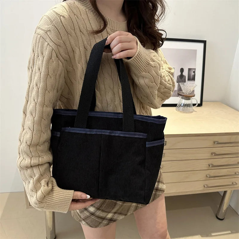 Bolso Hombro Pana Mujer Vintage Gran Capacidad Informal