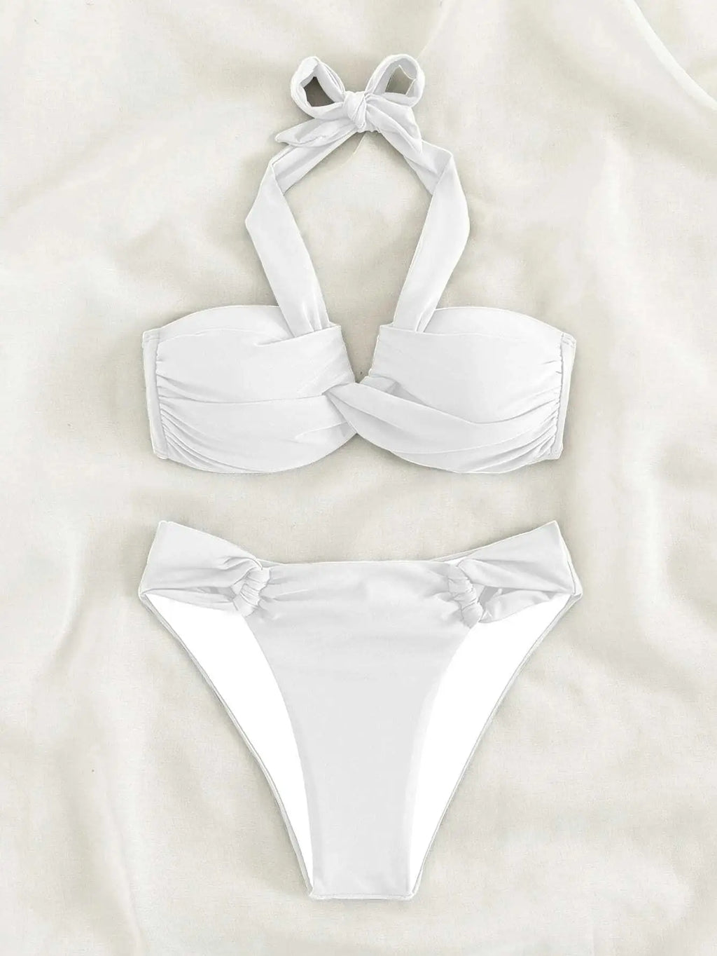 Bikini Halter Push Up con Twist - Traje de Baño de Playa