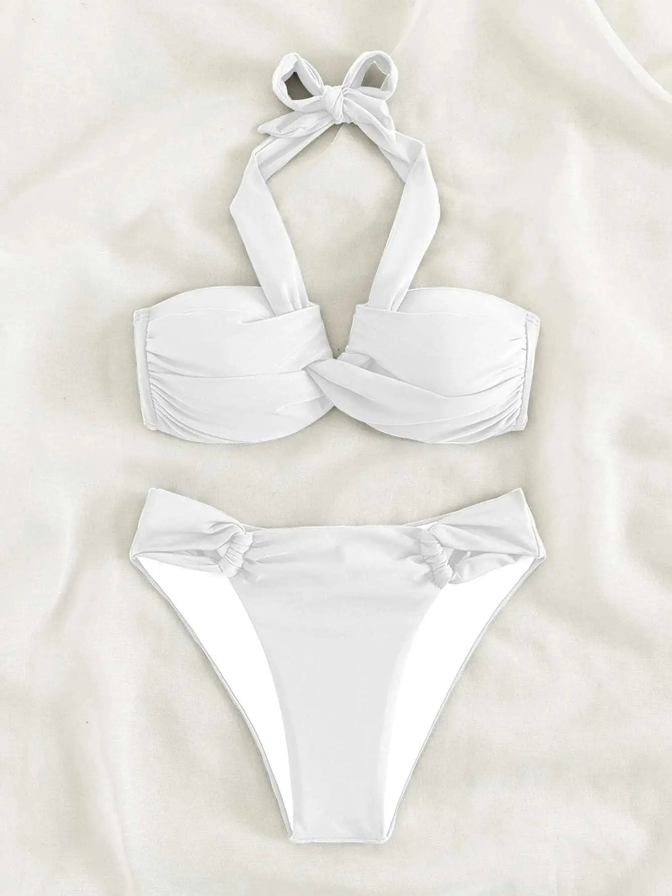 Bikini Halter Push Up con Twist - Traje de Baño de Playa