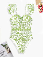 Traje de Baño de Una Pieza Sexy | Estampado Retro | Estilo Tico