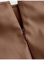 Falda Corta de Cuero | Cremallera y Talle Alto | Sexy Casual