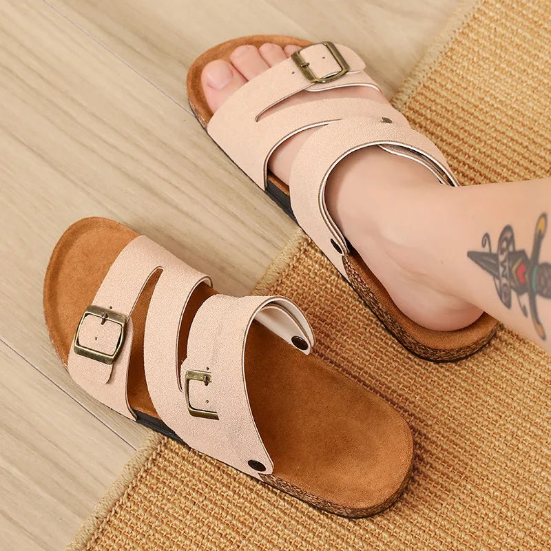 Zapatillas Hombre Corcho Ante Sintético Retro Planas Playa | Talla Grande