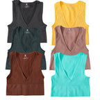 Top Corto Verano | Cuello V | Canesú Acanalado | Ticotrendy