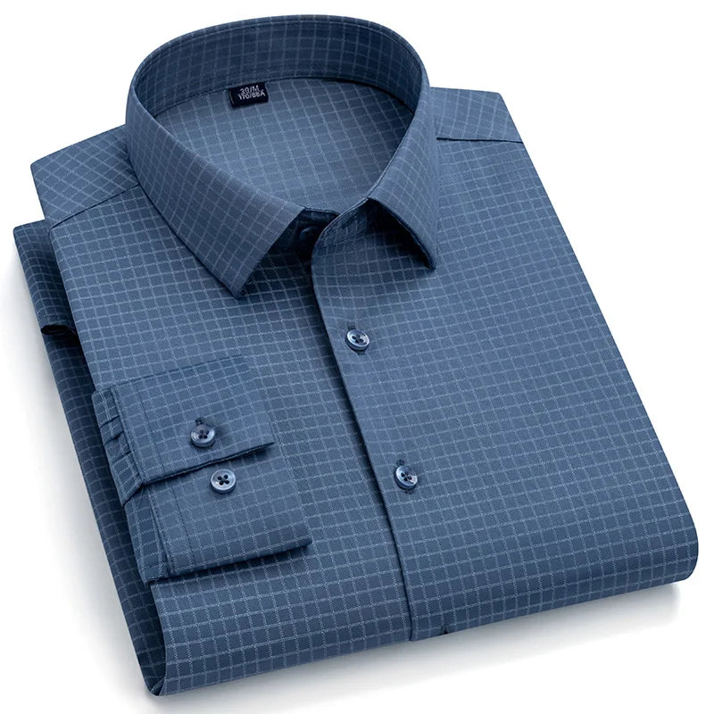 Camisa Talla Grande Sin Arrugas | Estampado Vintage | Formal Ajustada | Tops Suaves