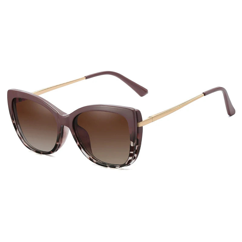 Gafas Lectura Ojo Gato Montura Metálica Clip Magnético | Polarizadas Miopía A La Moda