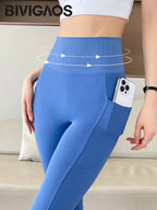 Leggings Piel Tiburón Bolsillo | Push Up Cintura Alta | Fitness Yoga Correr P-O | Ticotrendy