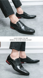 Mocasines Retro Hombre Cuero Marrón | Clásicos Punta Puntiaguda Sin Cordones Daily