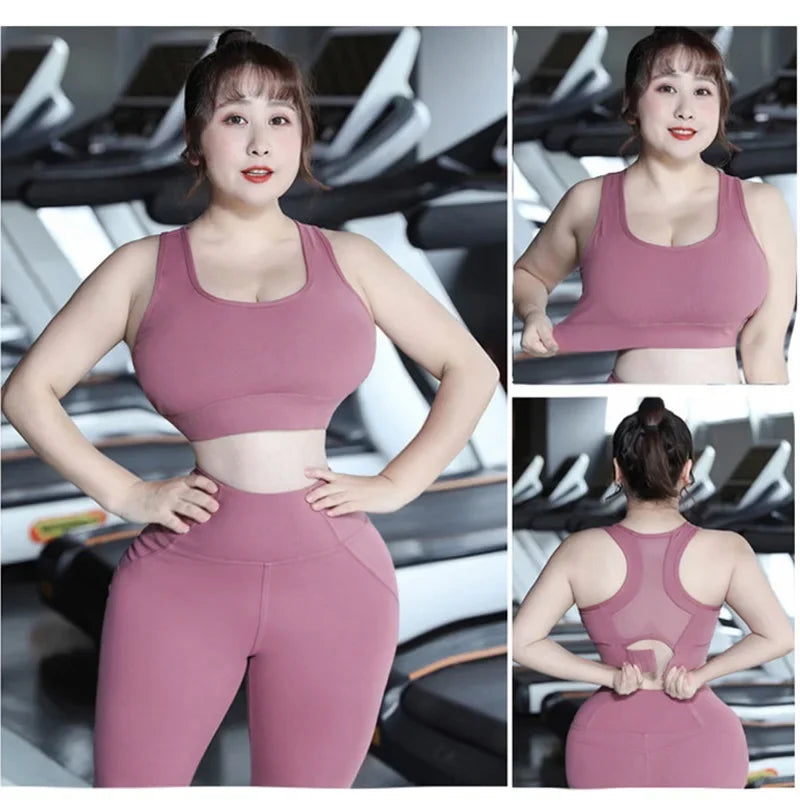 Cloud Hide-Top deportivo de S-5XL para mujer, sujetador de Yoga, sostén push-up, camiseta de gimnasio BH, ropa deportiva a prueba de golpes, Top de talla grande