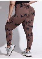 Pantalones de Yoga Talla Grande para Mujer | Mallas Deportivas 4XL | Cintura Alta Elástica y Teñido Anudado | Secado Rápido | Tico Trendy