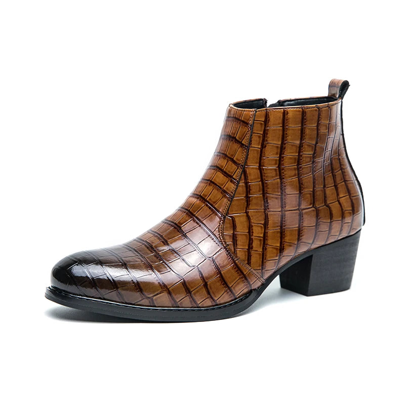 Zapatos Formales Hombre Ticotrendy Piel Dividida Boda Cómodos Con Cremallera | Punta Puntiaguda