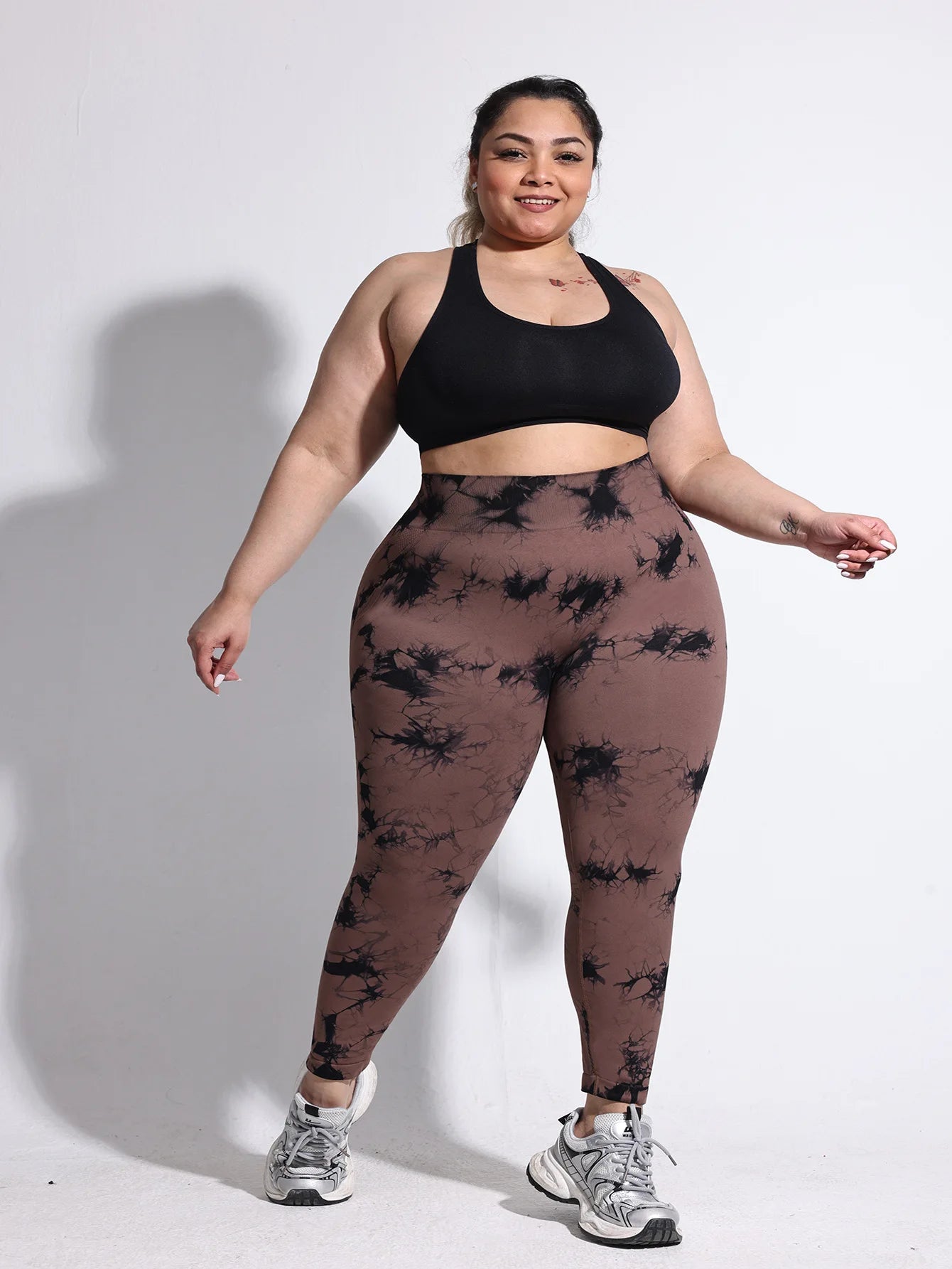 Pantalones de Yoga Talla Grande para Mujer | Mallas Deportivas 4XL | Cintura Alta Elástica y Teñido Anudado | Secado Rápido | Tico Trendy