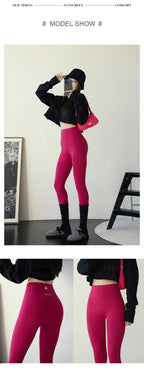 Leggings Piel Tiburón Ciruela | Sensación Desnuda 3D Push Up | Sexy Yoga Fitness PV | Ticotrendy