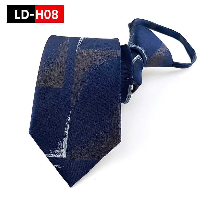 Corbata Preatada Con Cremallera Rayas Negocios Estilo Moderno y Tico