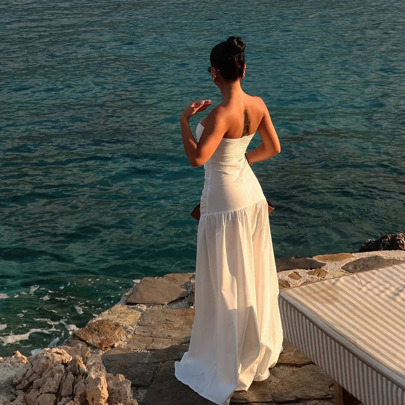 Vestido Largo Sin Mangas Elegante Playa Verano Mujer 2025