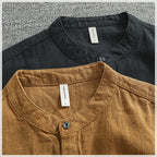 Camisa Lino Algodón Hombre | Estilo Retro | Manga Corta | Cuello Abierto | Ticotrendy Costa Rica