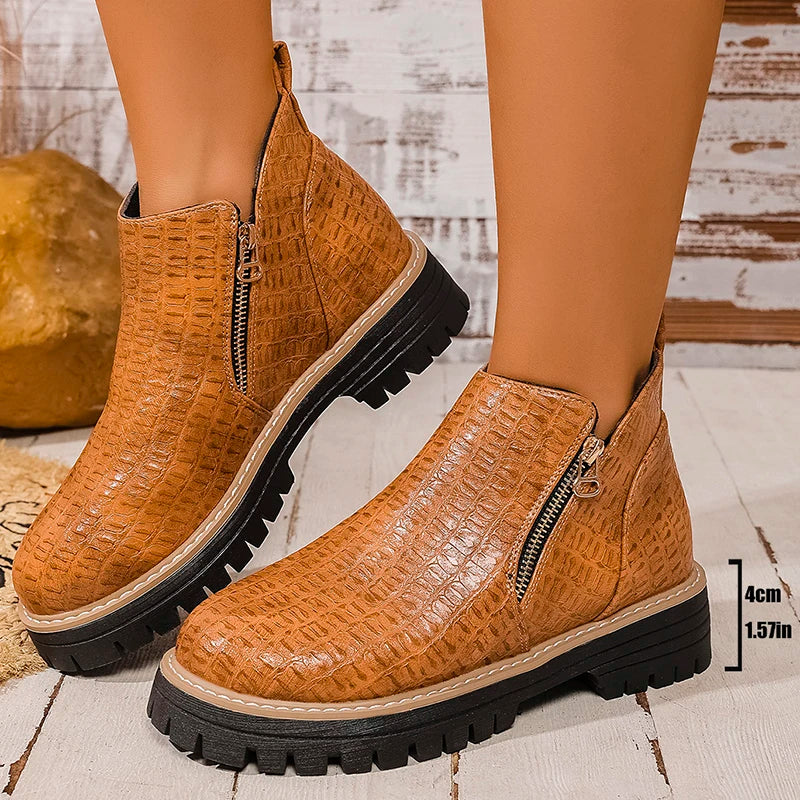 Botines de Plataforma | Doble Cremallera | Estilo Urbano