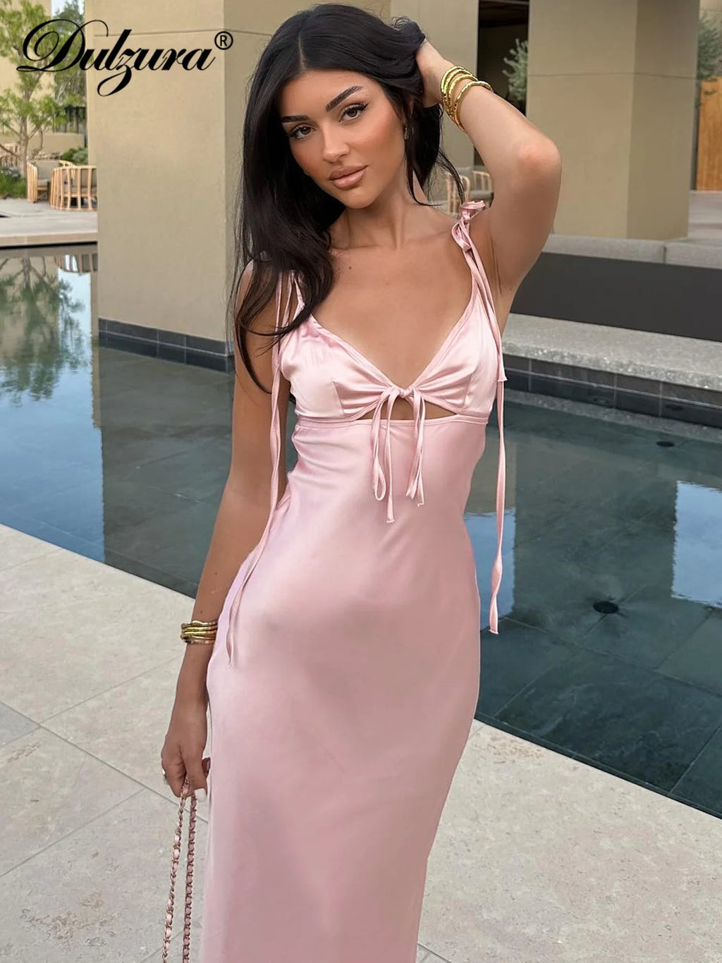 Vestido Midi Y2K | Espalda Descubierta y Tirantes Finos | Fiesta Dulzura