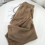Pantalón Harem Lana Cálida | Pierna Ancha Holgado | Cintura Alta y Cordón Unisex | Ticotrendy