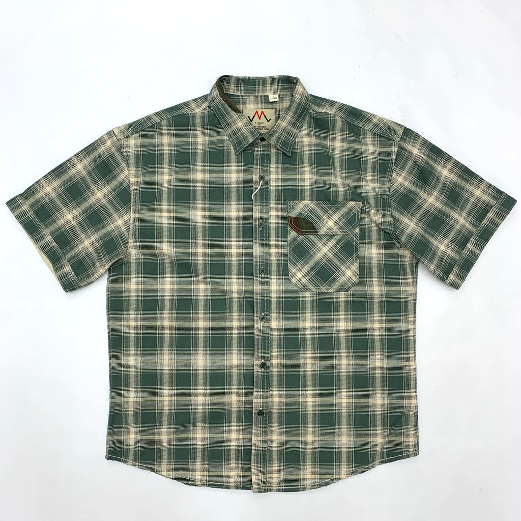 Camisa Cuadros Hombre | Algodón 100% | Estilo Retro Japonés | Manga Corta | Ticotrendy Costa Rica