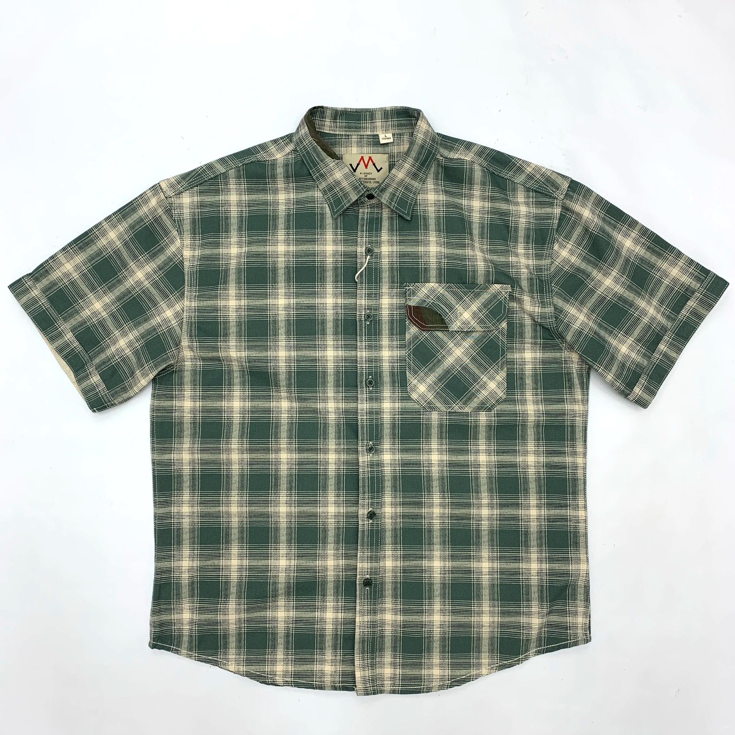Camisa Cuadros Hombre | Algodón 100% | Estilo Retro Japonés | Manga Corta | Ticotrendy Costa Rica