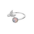 Anillo Ticotrendy Sol Lujo | Ópalo Circón | Abierto Acero Inox Oro | Joyería 2025
