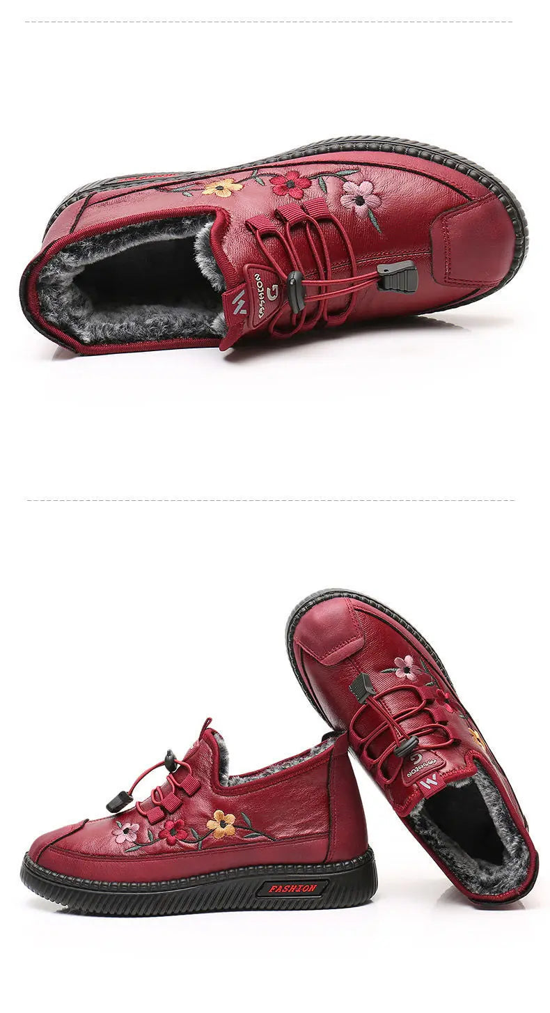 Zapatillas De Invierno Para Mamá | Mocasines Tipo Oxford Felpa Calidad