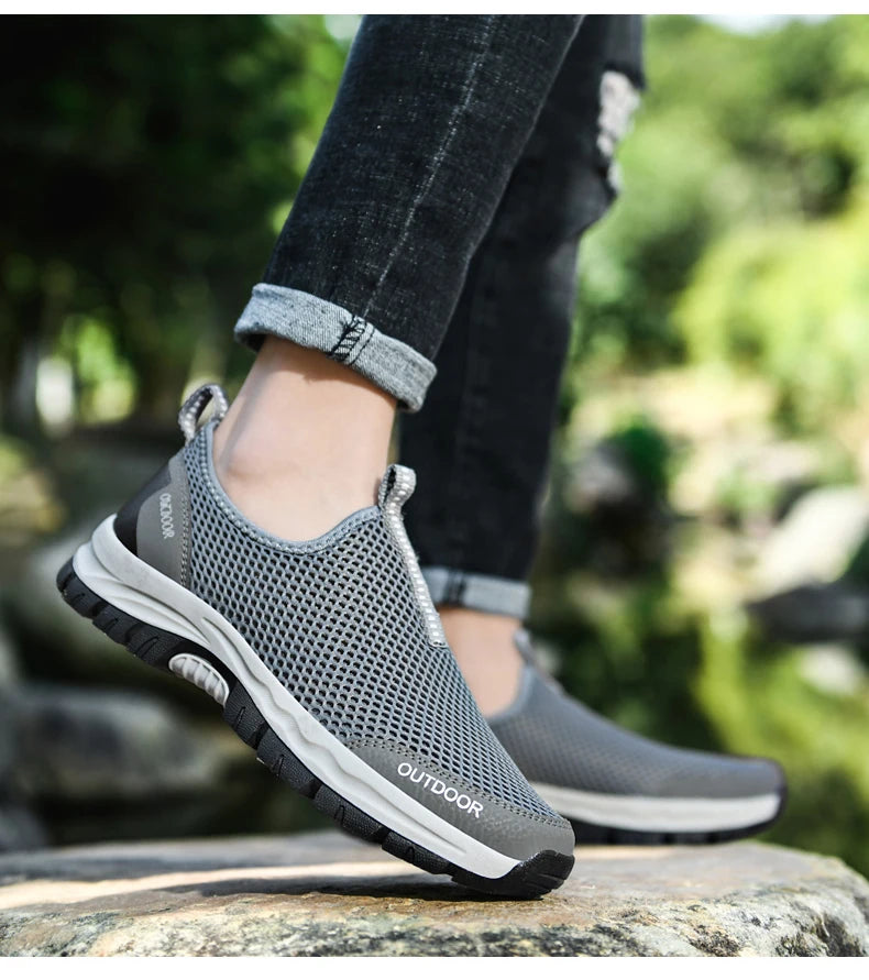 Mocasines Casuales Hombre | Malla Respirable Ligera Confort Estilo Tico | Talla Grande