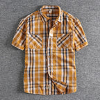 Camisa Cuadros Hombre | Algodón Lavado | Estilo Gótico | Manga Corta | Ticotrendy Costa Rica